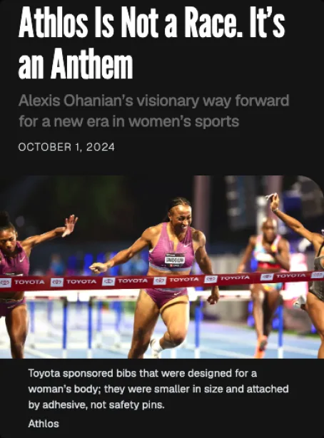 Press clipping: “Athlos Is Not a Race. It’s an Anthem”